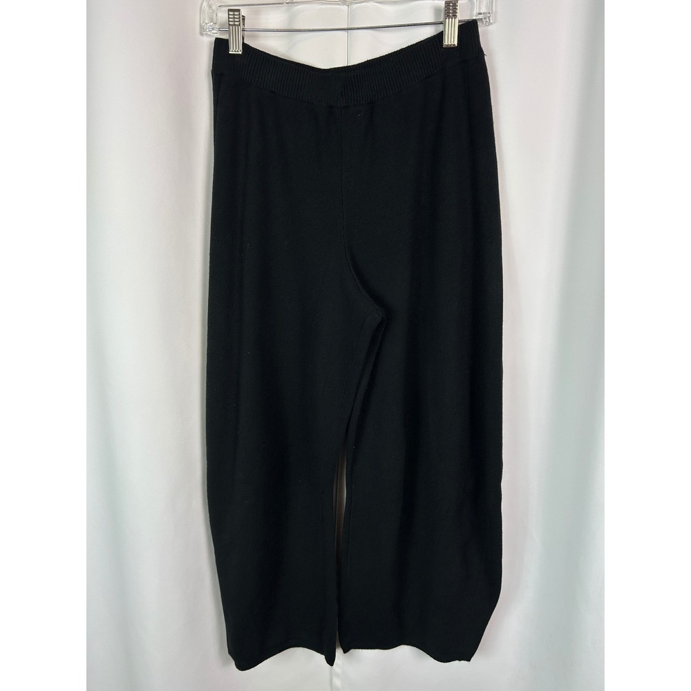 Daily Practice Anthropologie Black Knit Wide Leg Lounge Pull On Minimal Pants M